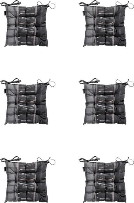Madison - Zitkussen - Universeel - 6 st - 46x46cm - Lines Grey - Grijs