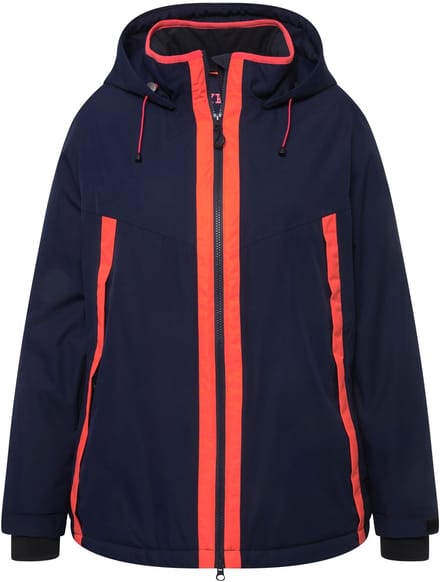Ulla Popken - Dames - HYPRAR functionele jas waterdicht duimgat capuchon - Marine - Maat 42+