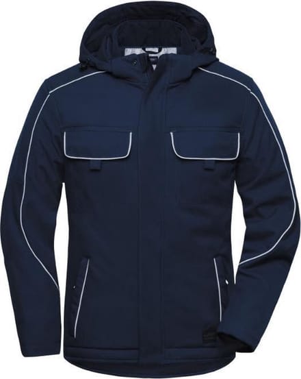 James & Nicholson Solid softshell winterjack JN886 - Marine - 5XL