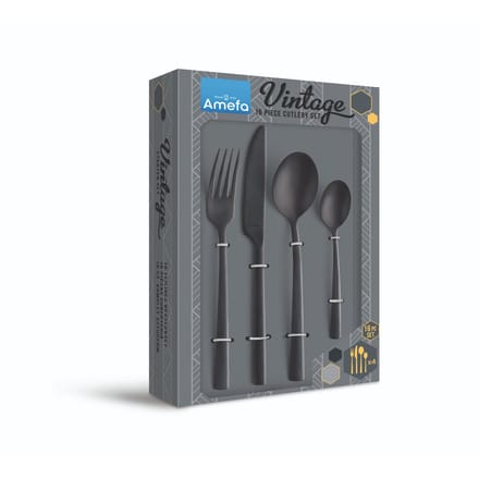 Amefa Manille Vintage - Zwart -16 delige bestekset - 4 persoons