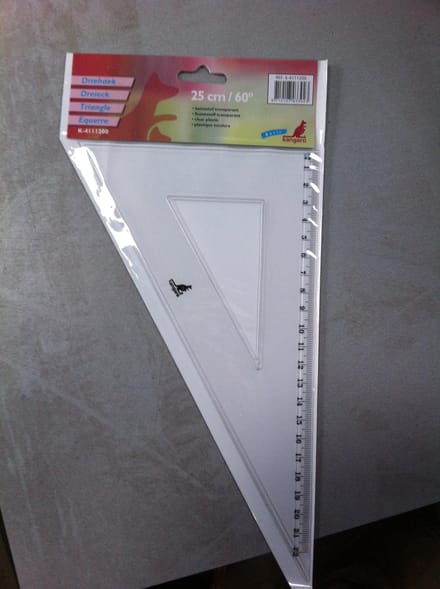 Geodriehoek 25 cm 60 graden