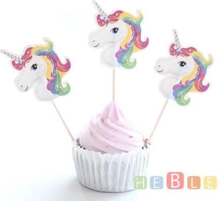 Eenhoorn / unicorn cocktailprikkers, taartprikkers, cupcakes - 24st - Heble