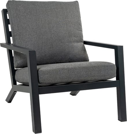 Loungestoel Bezano | Matt Black/Grey | Aluminium