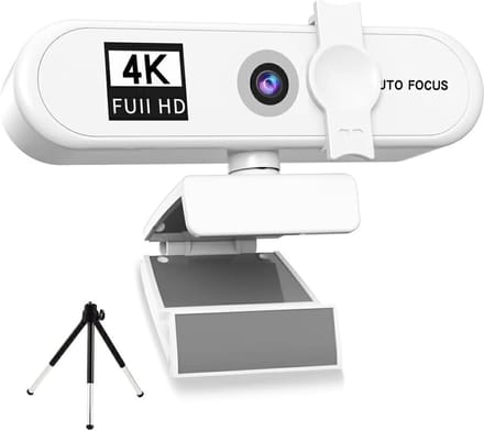 Webcam 4K - Full HD - Wit - 2K - Met Cover - FULL HD Camera Usb - Extra veiligheid Cover