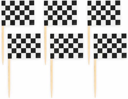 150x Cocktailprikkers Race Vlag- Hapjes Cocktail Tapas Zomer Terras Prikkers