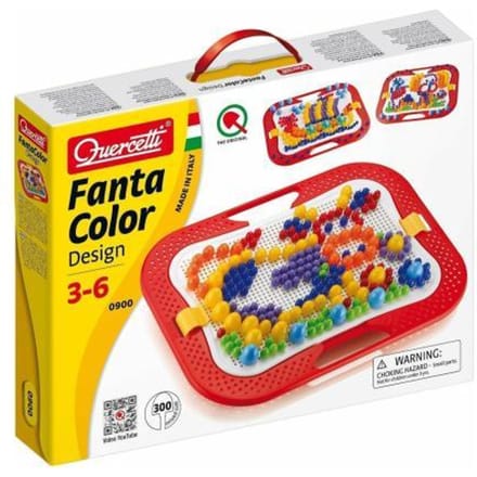 Quercetti FantaColor Design - Frame met 300 Pinnen - Draagbaar met Opbergvak