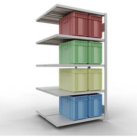 SCHULTE Lagertechnik - Dubbel legbordstelling. Type 250 kg - 2000x1000x2x500 mm, 10 schappen