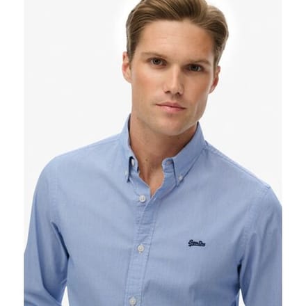 Superdry Essentials Tailored Lite Overhemd Blue Grootte: Xxxl