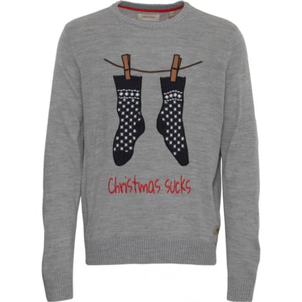Christmas Pullover Blend grijs mt: XL