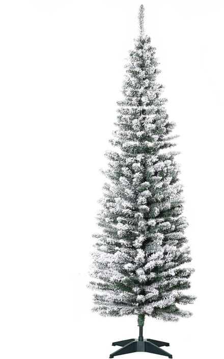 HOMCOM Kerstboom Kunststof, Metaal Ø55 x 180H cm Groen+Wit