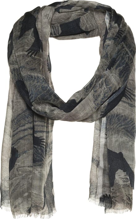 Amor Collections - Vogelprint sjaal - Modal - Taupe/Bruin - 110x200 cm