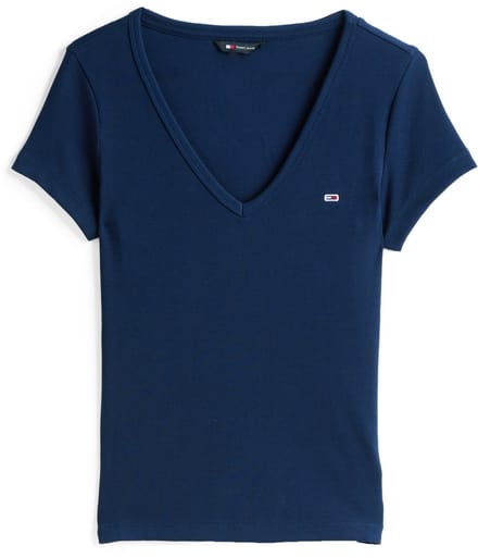 Tommy Jeans Tjw Slim Essential Rib V Ss