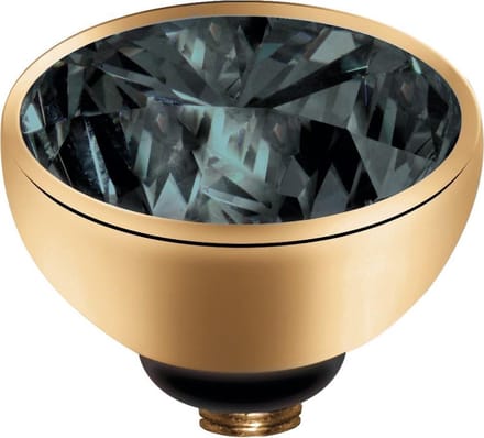MelanO Twisted Zirkonia Zetting - Goud/Zwart - 6mm