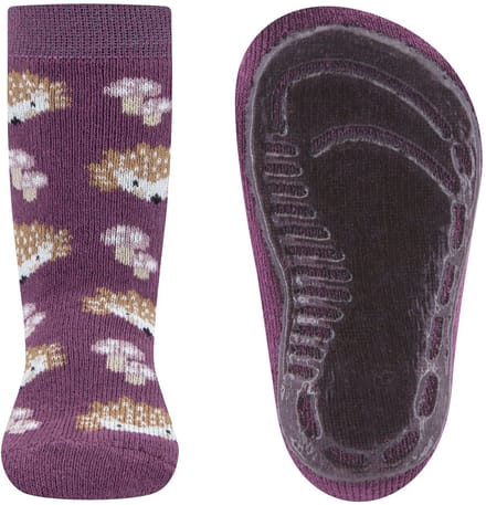 Ewers antislip sokken egeltjes aubergine