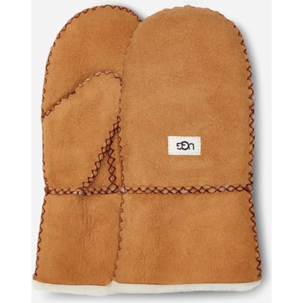 UGG® Sheepskin-want met stiksel in Brown, Maat 2/4 YRS, Shearling