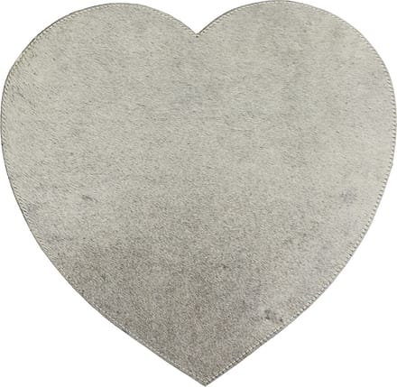 placemat koehuid hart grijs 39cm