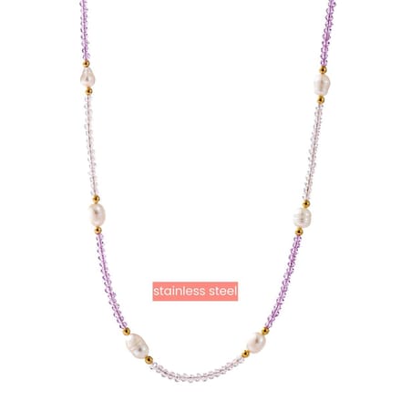 Go Dutch Label Collier pearl en beads Lila