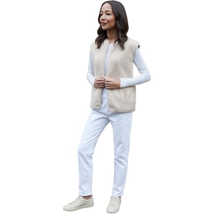 Threadbare Dames Niya Borg Lichtgewicht Gilet (Ecru)