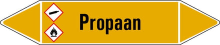 Propaan leidingmarkering op vel 75 x 17 mm - 8 per vel