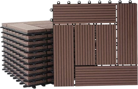WPC Vloertegels Houtlook voor Balkon en Terras - 1 m² Set