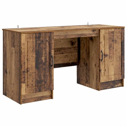 vidaXL - Bureau - Oud - hout - 142,5 - x - 50 - x - 75 - cm - Bewerkt - hout