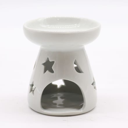 1x Kleine klassieke witte oliebrander - Maan & Ster