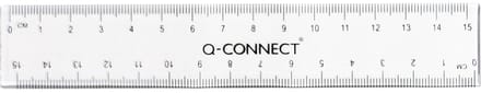Q-CONNECT meetlat | transparant polystereen | 15 cm
