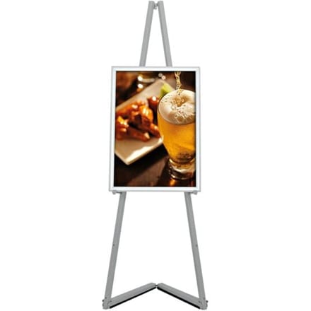 Presentatie ezel - aluminium - B 536 x D 309 x H 1500 mm - inklapbare poten- grijs