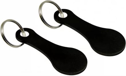 *** 2 Stuks Winkelwagen Muntje Sleutelhanger Boodschappen Zwart - van Heble® ***