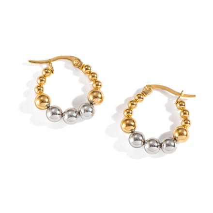 Bijoutheek Oorringen Hoop Ballen Bicolor Goud