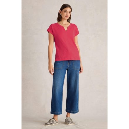 White Stuff Nelly Notch Neck Tee Bright Pink Taglia: 6 REGULAR | Maglie Sportivi Outlet | Donna | Rosa