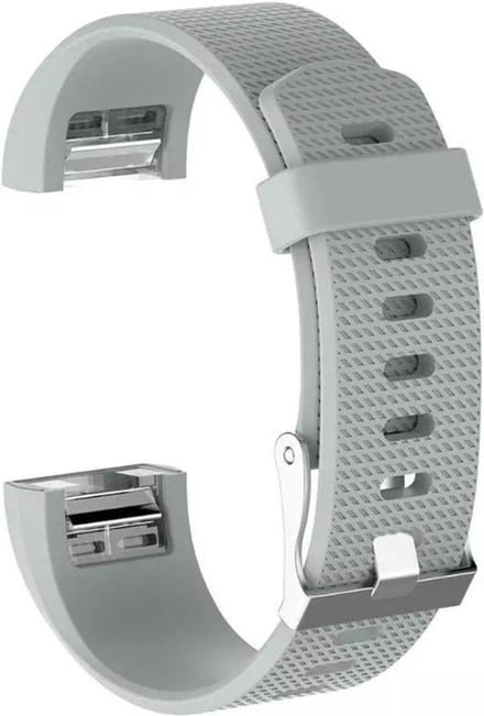 KELERINO. Siliconen polsbandje voor Fitbit Charge 2 Licht Grijs - Large