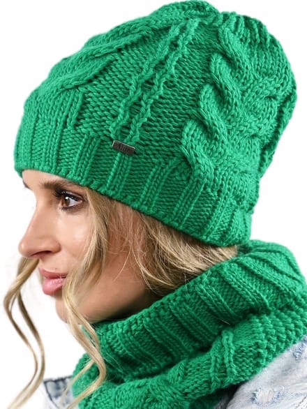 Alur - Hoed - Elegante Groene Beanie - Modieus Gebreid Patroon