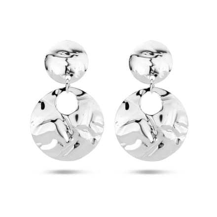 Zilver Gerhodineerd Oorhangers Gehamerd 1334885
