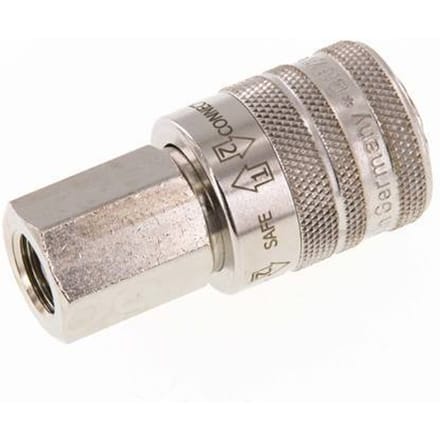 Vernikkeld Messing DN 7.8 Safety Luchtkoppeling Snelkoppeling G 1/4 inch Binnendraad - CLS7-F-BN-SE-014