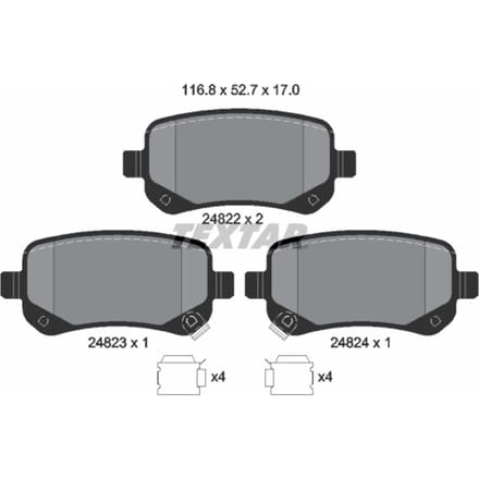 Remblokset TEXTAR 2482201, achter