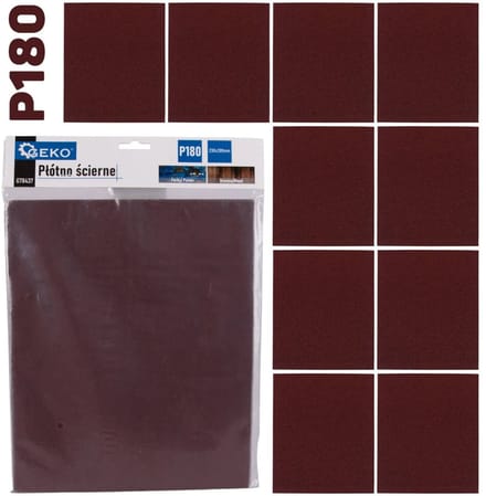 GEKO Schuurpapier vellen - P180 korrel - 230x280 mm - 10 stuks
