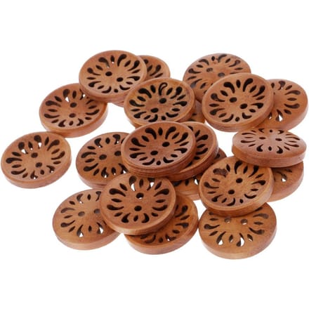 20 stuks handgemaakte holle patroon 2 gaten houten knoppen voor het naaien van veel 23mm bruin