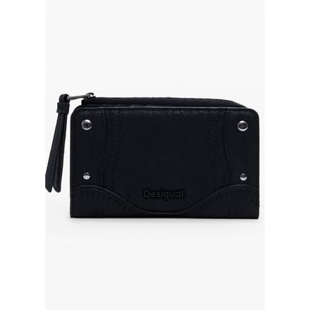 Desigual portemonnee Mone Embro Patch Emma Medium Wallet Black zwart