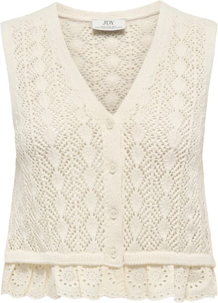 Jacqueline de Yong Top Jdysofie S/l Vn Button Top Knt 15387346 Ecru Dames Maat - M