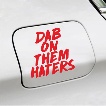 Bumpersticker - Dab On Them Haters - 10,9 X 10,7 - Rood