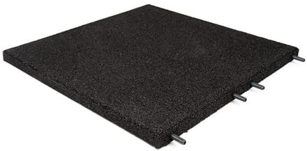 Rubberen tegel - Terrastegels rubber - Zwart - Per 1 m² - 4 stuks - 50x50cm - Pen/Gat - Dikte 3cm