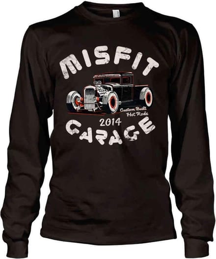 Misfit Garage Longsleeve shirt -S- Power Pick Zwart