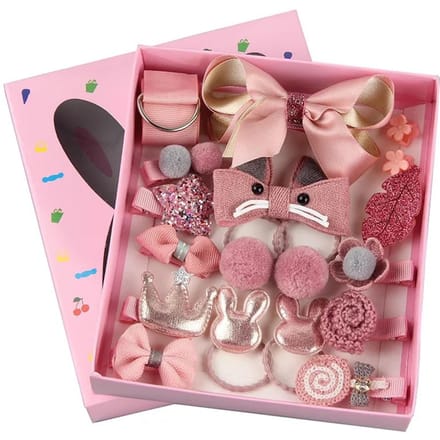 Meisjes roze cartoon schattige haarclip haarelastiek set peuter kinderen haaraccessoires paardenstaart houder klauw brown