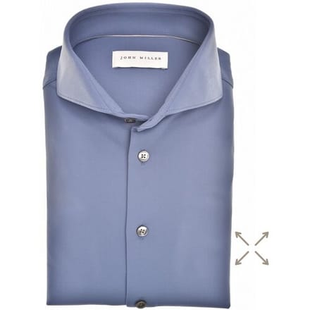 John Miller Overhemd Plain Hyperstretch Comfort Shirt Midden Blauw / male