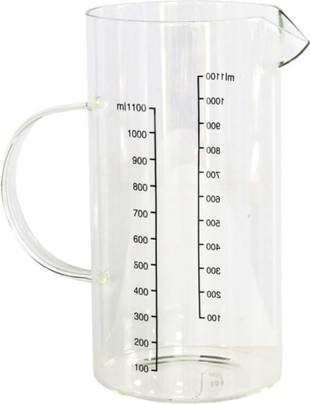 Gerimport Kitchen Solutions maatbeker - glas - transparant - 1100 ml