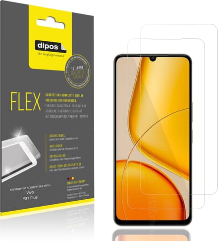 dipos – 2x Beschermfolie geschikt voor Vivo Y37 Plus | 3D Full Cover Screenprotector | 100% Passend