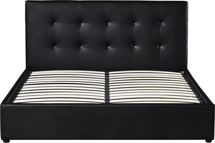 Interiax Morris Bed - Zwart PU leder - 160x200 cm - Inclusief Opbergkoffer