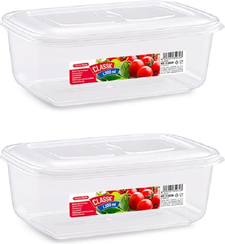 PlasticForte Vershoudbakje vriezer en magnetron - 4x - 1,2L - kunststof