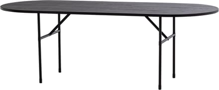 WOOOD Arthur Eettafel Ovaal Met H-Poot - Eikenhout - Zwart - 75x220x90